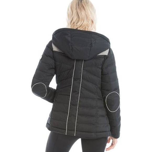 Lole Shine Jacket in Meteor Reversible Down Puffer Parka Size XS Grey Black Warm - Picture 5 of 16